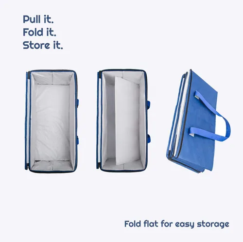 Vista 8 de Pack de 3 bolsas de la compra Planet E, para comestibles, reutilizables, grandes, plegables, con bases reforzadas, hechas de plástico reciclado