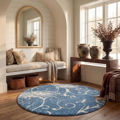Vista 55 de SAFAVIEH Florida Shag Collection - Alfombra decorativa, 2 x 3 pies, color crema y beige, diseño de volutas, no desprende pelusa y fácil de limpiar