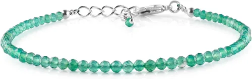 Vista 20 de Yanara Stone Bracelets For Women Beads Dainty Gemstones Jewelry for Women Birthstone, Chakra Energy Healing Crystals, Silver Plated Chain 8 inch