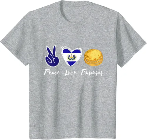 Vista 54 de Pupusas Lover Love Peace El Salvadaor Camiseta Comida Salvadoreña