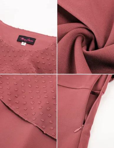 Vista 4 de Hanna Nikole - Vestido ajustado sin mangas, con capa superpuesta, de gasa, para mujer