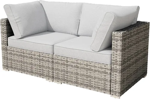 Vista 47 de HOOOWOOO Patio Sectional Furniture Set,2 Piece Couch Set with 2 Matching Armless Chairs(Beige)