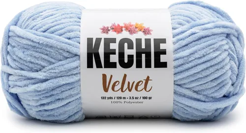 Vista 23 de Keche Hilo para ganchillo, hilo de terciopelo, chenilla suave, manta de bebé voluminosa amigurumi Yarn 3.53 oz (132 yardas) - Arona