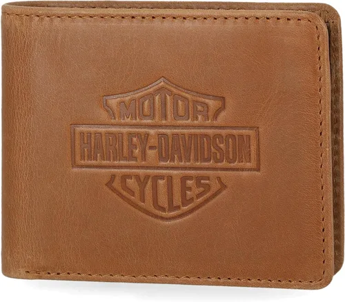 Vista 13 de Harley-Davidson Cartera de cuero genuino con bloqueo RFID para hombre Negro (Indo Billfold)