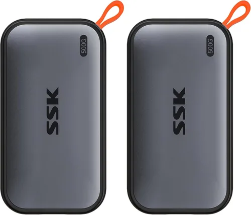 Vista 9 de SSK SSD externo de 250 GB, unidades de estado sólido externas SSD USB C de hasta 1050 MB/s, SSD portátil USB 3.2 Gen2 para iPhone 15/Pro, Windows