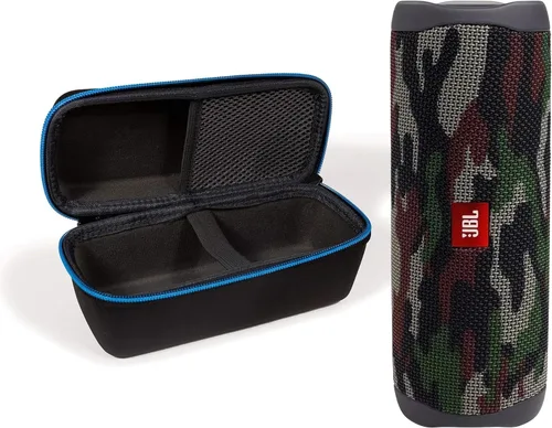 Vista 9 de JBL Flip 5 - Parlante portátil inalámbrico Bluetooth impermeable con estuche rígido protector divvi!. Negro
