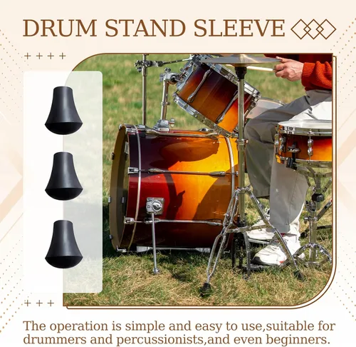 Vista 3 de Vaveren Soporte antideslizante para patas de tambor, 3 unidades, punta de percusión profesional, accesorios de percusión para tambor, piezas