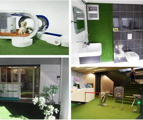 Vista 5 de · Petgrow · Césped Artificial Turf Lawn 5FTX12FT, Tapete de Césped Sintético Económico para Interiores y Exteriores, Alfombra para Patio Trasero