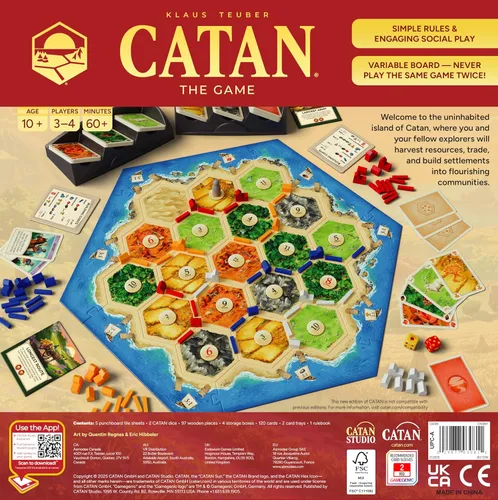 Vista 2 de Catan - Juego de mesa (6ª edición) Intercambia, construye y establece en el clásico juego de estrategia para familia, niños y adultos, a partir