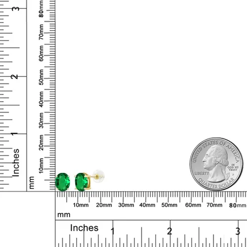 Vista 314 de Gem Stone King Aretes de oro de 14 quilates con piedra natal ovalada de 0.315 x 0.236 in Aretes de oro para mujer