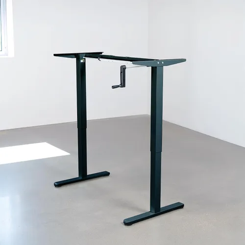 Vista 5 de VIVO DESK-M051MB - Marco de escritorio de pie con manivela compacta, color negro Para mesas de 37 a 77 pulgadas, altura ajustable, patas