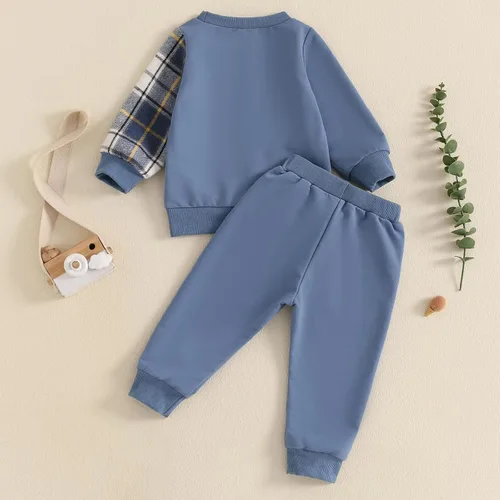 Vista 19 de Conjunto de sudadera de manga larga con cuello redondo y pantalones deportivos para bebés, ropa de invierno para bebé