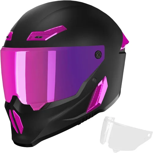 Vista 12 de Cascos para motocicleta MXJ Gear para hombres y mujeres adultos, Casco integral para motocicleta, MG666 aprobado por DOT, para carreras en la calle