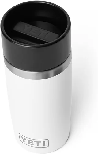 Vista 10 de YETI Rambler - Botella de viaje de 8 onzas, acero inoxidable, aislada al vacío con tapa a prueba de fugas, color negro