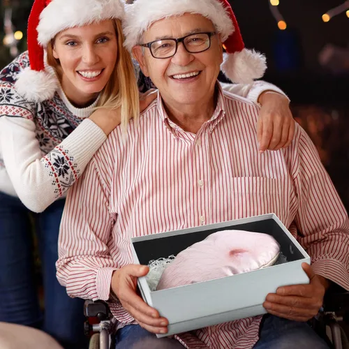 Vista 5 de Jiuguva 3 piezas de regalos de elefante blanco incluyen calcetines de pata de animal paquete de vientre delantal para la parrilla para Navidad