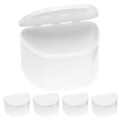 Vista 9 de Paquete de 5 cajas de dentaduras postizas, caja dental para dientes artificiales, protector bucal, protector nocturno, protectores de encías