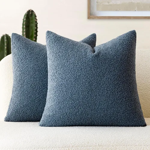 Vista 14 de Foindtower Paquete de 2 fundas de cojín decorativas de pelo sintético rizado, suave y mullida, con cremallera, acogedora funda de almohada
