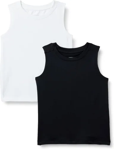 Vista 6 de Amazon Essentials Boys' Tech Stretch Muscle Tank Top, Multipacks Verde oscuro/Grafito jaspeado