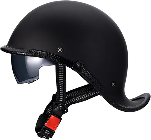 Vista 10 de Casco retro para motocicleta, aprobado por DOT, para adultos, hombres y mujeres, estilo alemán vintage, casco de media cara para scooter
