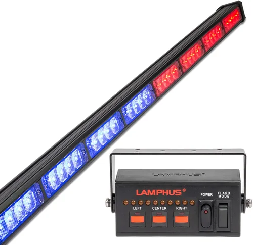 Vista 11 de lamphus SolarBlast sbls64 29" 24 W LED Advertencia Tráfico de Emergencia Advisor – Barra de luz ámbar azul, Azul