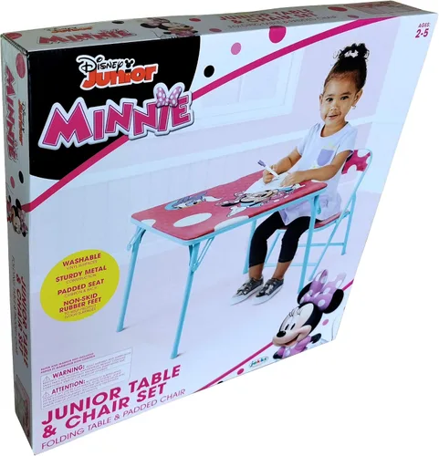 Vista 7 de Jakks Pacific Minnie Jr - Juego de mesa de actividades con una silla, verde azulado y rojo