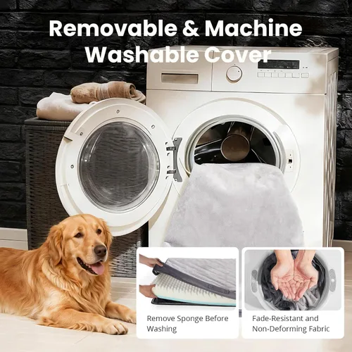 Vista 7 de OhGeni Cama ortopédica para perros pequeños, espuma viscoelástica 01-gris