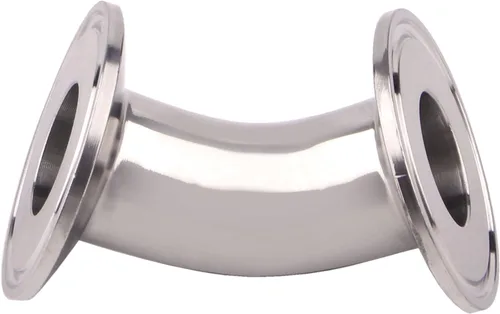 Vista 6 de DERNORD Codo de 45 grados Tubo de 1 pulgada OD Acero inoxidable 304 Montaje de tubería Se adapta a Tri Clamp 1.5 pulgadas