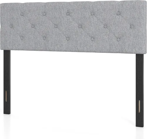 Vista 12 de GIANTEX - Cabecera con estación de carga, tamaño Queen/Matrimonial, tapizada con botones y 2 salidas de CA, puerto USB y tipo C, patas de madera