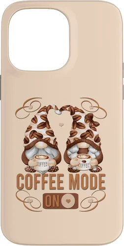 Vista 21 de iPhone 16 Funny Coffee Mode On For Women With Cute Coffee Gnomes Case