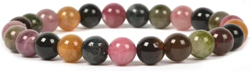 Vista 11 de Justinstones Gem - Pulsera elástica de cuentas redondas de piedras semipreciosas de 8 mm, unisex, de 17.78 cm Turmalina negra de grado A