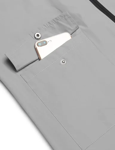 Vista 7 de COOFANDY Chubasquero largo para hombre, chaqueta impermeable para exteriores, con capucha