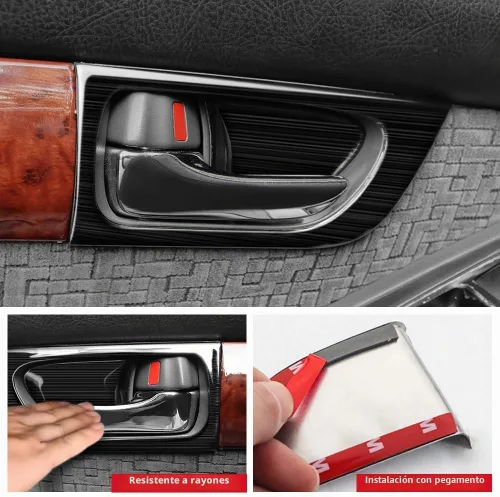 Vista 5 de Panel de manija de puerta de acero inoxidable para Toyota Land Cruiser Prado 120 2003-2009 2008 2007 2006 2005 2004 LC120 Accesorios de decoración