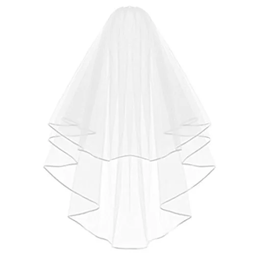 Vista 4 de KLOUD CityVelo de boda para novia con peine, Color blanco