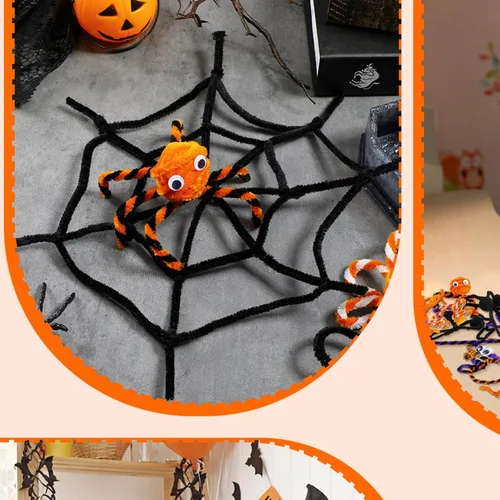 Vista 8 de Los juegos de 800 limpiadores de tuberías de Halloween incluyen 200 paquetes de 10 colores de tallos de chenilla, 200 unidades, 5 tamaños