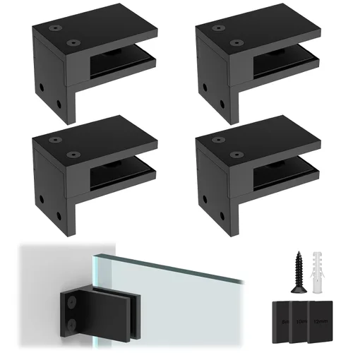Vista 15 de LukLoy Abrazadera de Barandilla, Soporte de Acero Inoxidable 304 Negro para Barandilla de Balaustrada de Vidrio Valla de Piscina (1, 90 Grados)