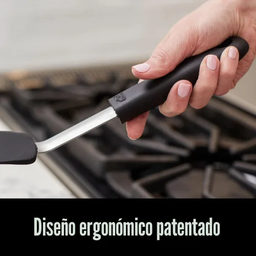 Vista 6 de GORILLA GRIP Espátula de silicona flexible de grado alimenticio, cabezal resistente al calor para sartén antiadherente, mango de goma suave
