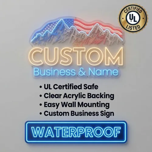 Vista 3 de Letrero de neón personalizado para logotipo de negocios, letrero de luz LED