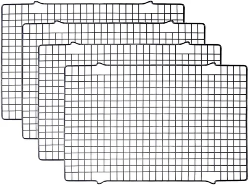 Vista 9 de Tebery Paquete de 2 Rejillas de Alambre Negro de Servicio Pesado para Cocinar Rejillas para Hornear, Rejilla Antiadherente de 16" x 10" para Hornear