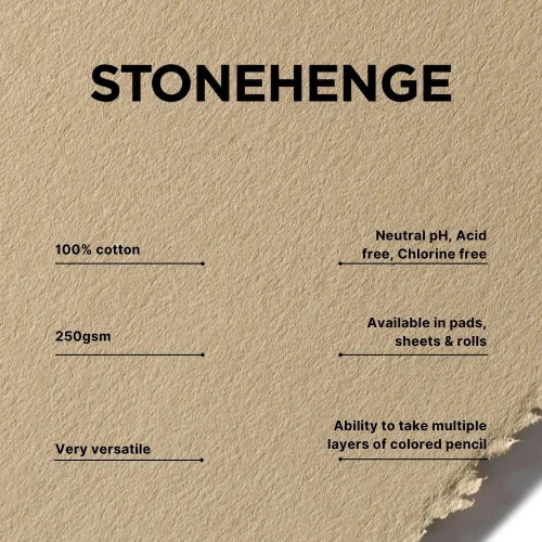 Vista 2 de Stonehenge Mini almohadilla de peso medio 100% algodón, kraft, 2.5 x 3.75 pulgadas, 8.82 oz/m², 15 hojas para medios secos