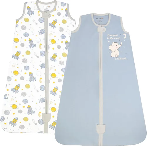 Vista 40 de Manta de algodón orgánico para bebé, saco de dormir 0.5 TOG 0-6 meses, paquete de 2 unidades Rosette