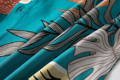 Vista 7 de Atwfo Conjunto de camisa hawaiana y pantalón corto para hombre, conjunto de 2 piezas para vacaciones, casual, con botones, playa, trajes florales