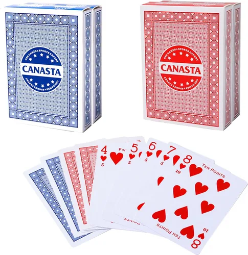 Vista 9 de GSE - Cartas Canasta de 2 barajas con valores de puntos, naipes azules 2 tarjetas azules
