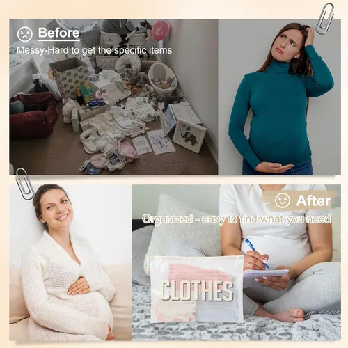 Vista 4 de 3 piezas Bolsas Organizadoras de Hospital para Trabajo de Parto y Parto, Organizador de Bolsa de Pañales Esenciales de Maternidad para Viajes
