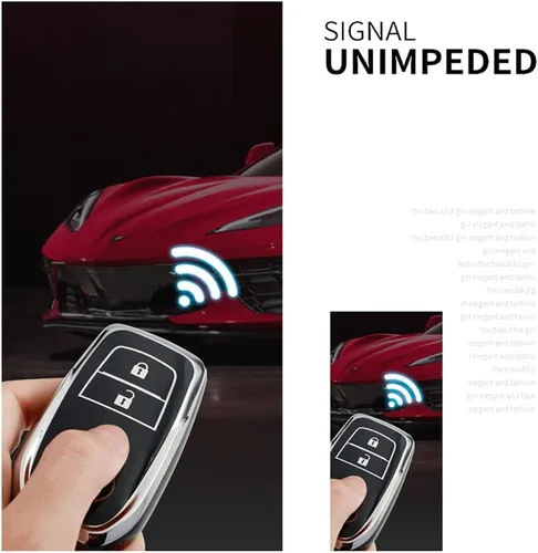 Vista 4 de KUNIO Funda para llavero de automóvil para Toyota Camry Corolla GT86, funda protectora de TPU con 2 botones