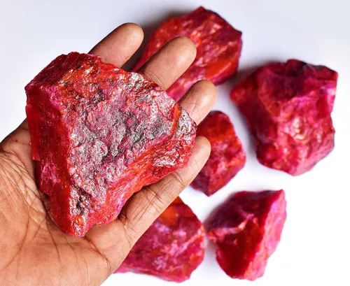 Vista 2 de Ramagems Madagascar - Rubí crudo natural sin cortar, piedra preciosa de hecho, certificado Ruby Manik, cristal curativo auténtico