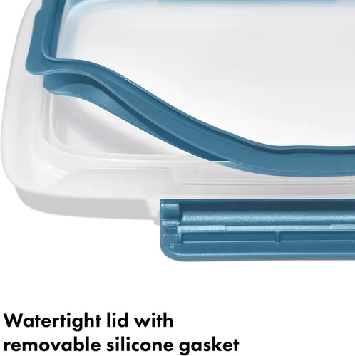 Vista 7 de OXO Good Grips Prep and Go - Recipiente dividido para 2 tazas, color azul océano