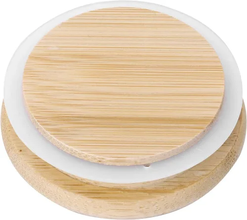Vista 6 de Freebily Tapas de bambú Marson para frascos de silicona con sello de silicona para tarros de conservas de boca pequeña/regular/ancha, tipo B