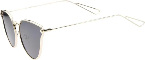 Vista 3 de zeroUVMarco de metal de la mujer Flecha Espejo plano Templos Colored Lens anteojos de sol de ojo de gato 58mm
