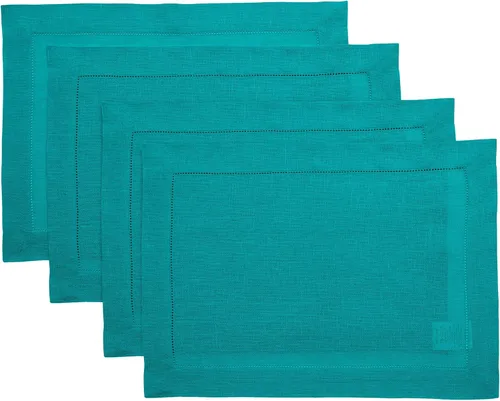 Vista 42 de Solino Home Juego de 4 manteles individuales cuadrados de 14 x 14 pulgadas, lino 100 % puro, de 14 x 14 pulgadas, dobladillo clásico, lavables a