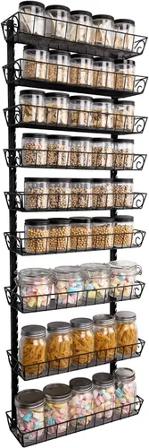 Vista 14 de SWOMMOLY Organizador Estante de Especias de Pared Ajustable, 12 Niveles de Doble Uso (Multiuso) Estante Colgante de Especias para Almacenamiento